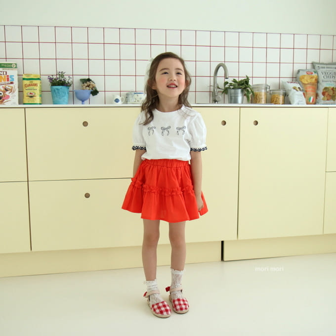 Mori Mori - Korean Children Fashion - #stylishchildhood - Heart Ribbon Tee