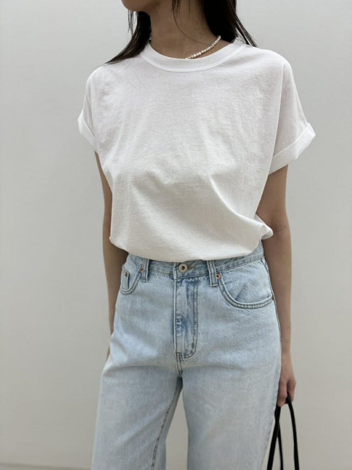 Most - Korean Women Fashion - #momslook - Roll Up Short Sleeve Tee - 10