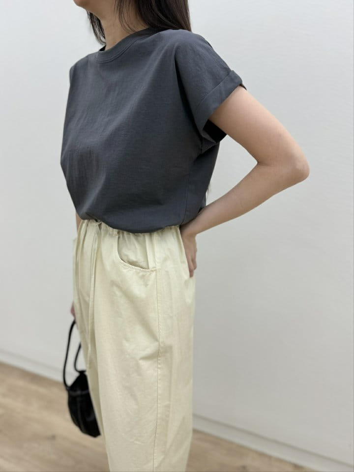 Most - Korean Women Fashion - #momslook - Roll Up Short Sleeve Tee - 2