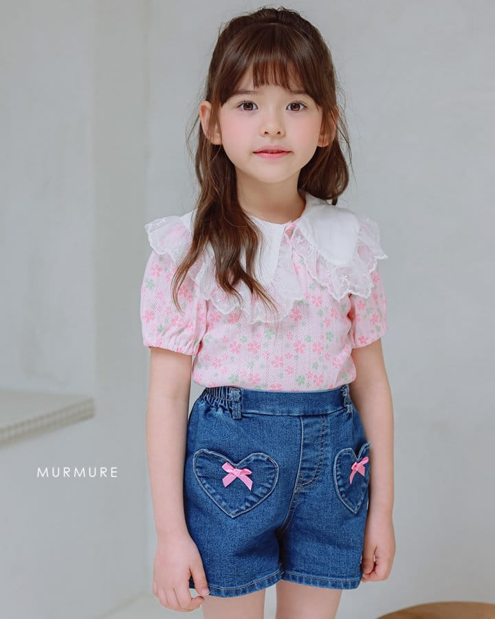 Murmure - Korean Children Fashion - #childrensboutique - Heart Ribbon Denim Pants - 2