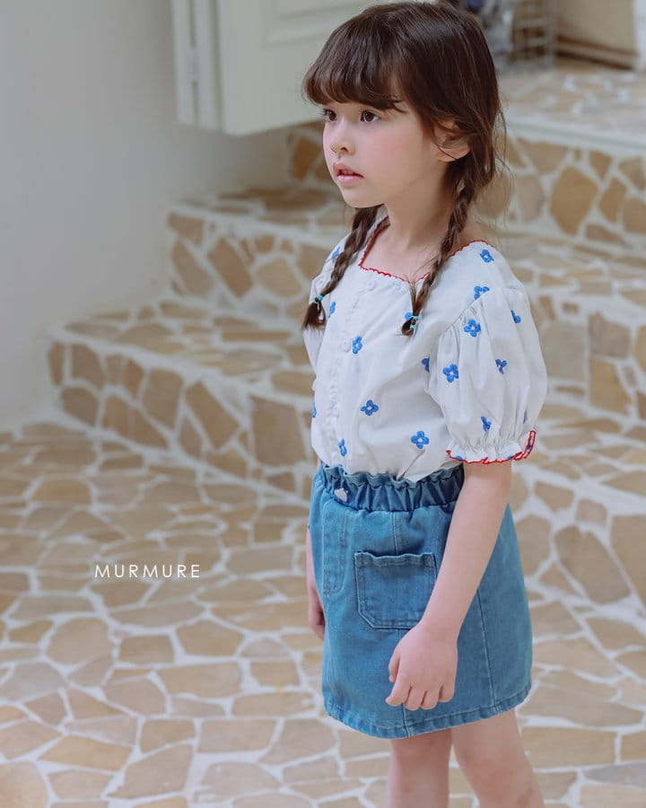 Murmure - Korean Children Fashion - #designkidswear - Flower Embroidery Blouse