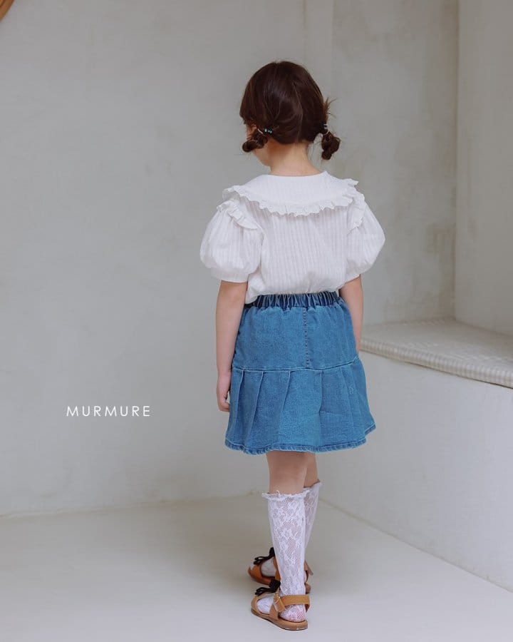 Murmure - Korean Children Fashion - #discoveringself - Ribbon Button Dneim Skirt - 8