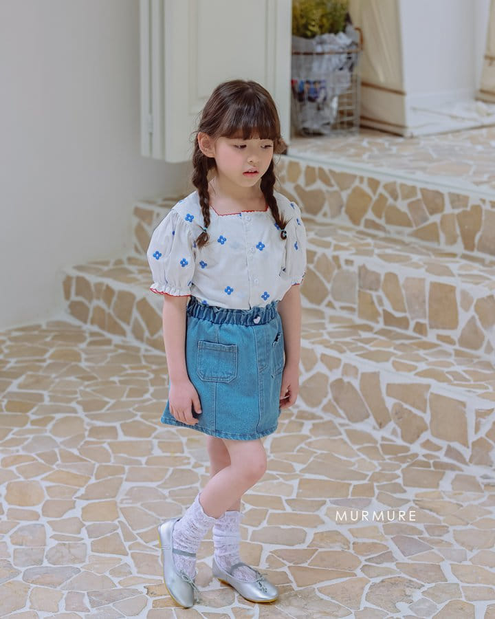 Murmure - Korean Children Fashion - #fashionkids - Flower Embroidery Blouse - 3