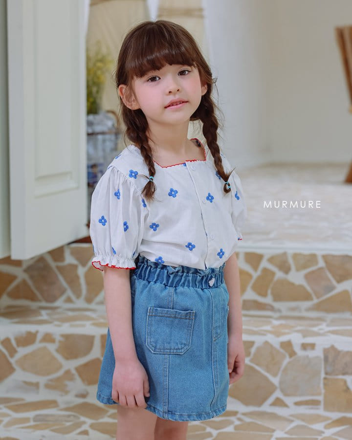 Murmure - Korean Children Fashion - #kidsstore - Flower Embroidery Blouse - 5