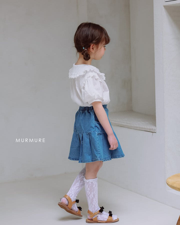 Murmure - Korean Children Fashion - #kidsstore - Ribbon Button Dneim Skirt - 11