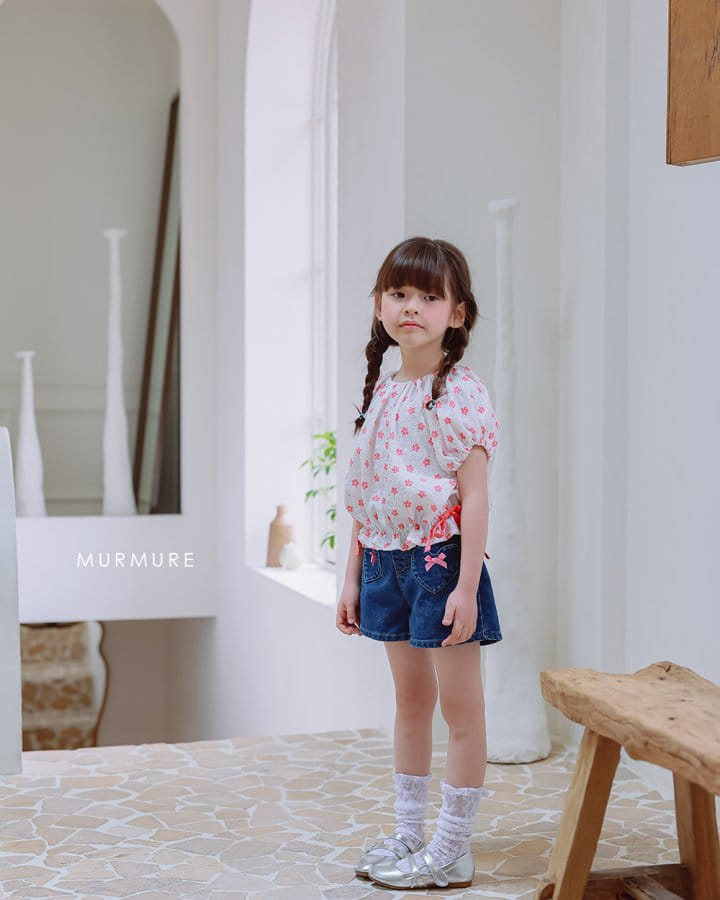 Murmure - Korean Children Fashion - #littlefashionista - Heart Ribbon Denim Pants - 10