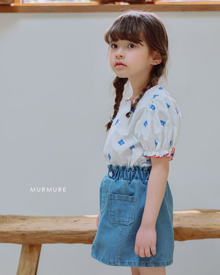 Murmure - Korean Children Fashion - #magicofchildhood - Flower Embroidery Blouse - 9