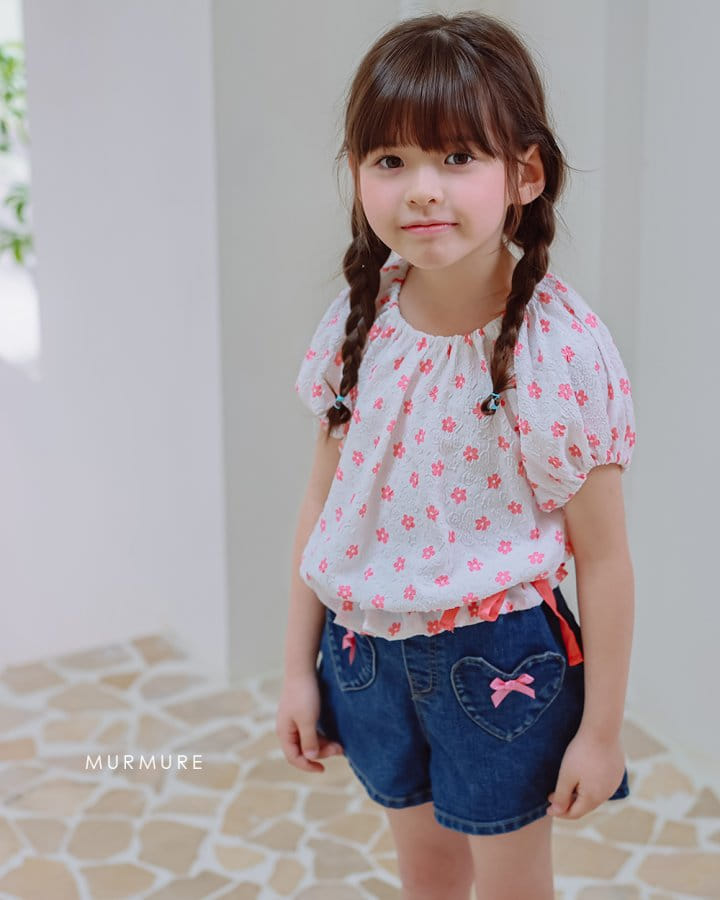 Murmure - Korean Children Fashion - #magicofchildhood - Heart Ribbon Denim Pants - 11