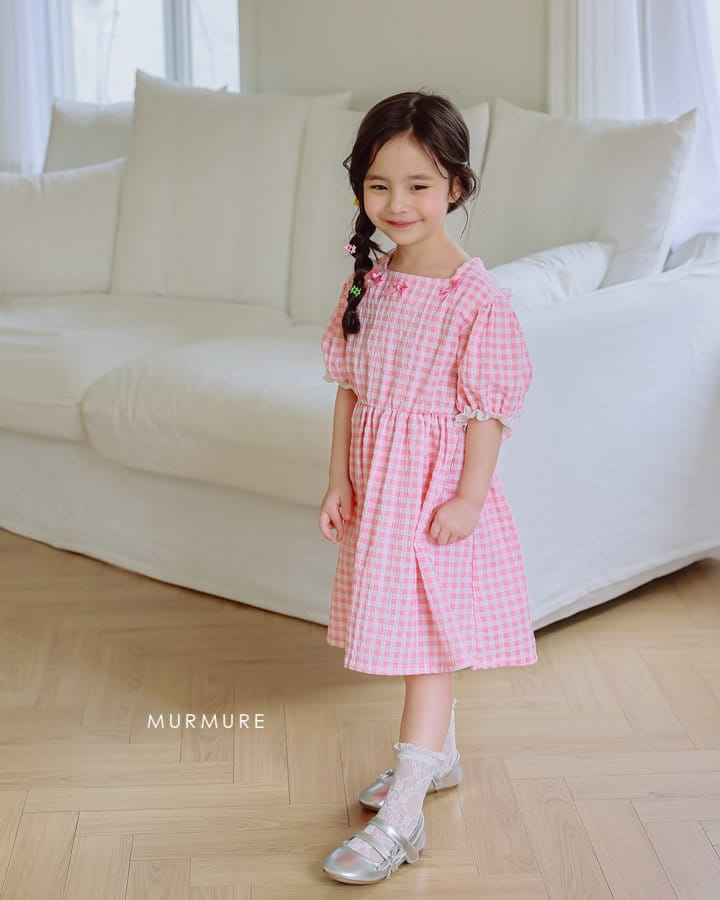 Murmure - Korean Children Fashion - #magicofchildhood - Check Ribbon One-Piece - 6