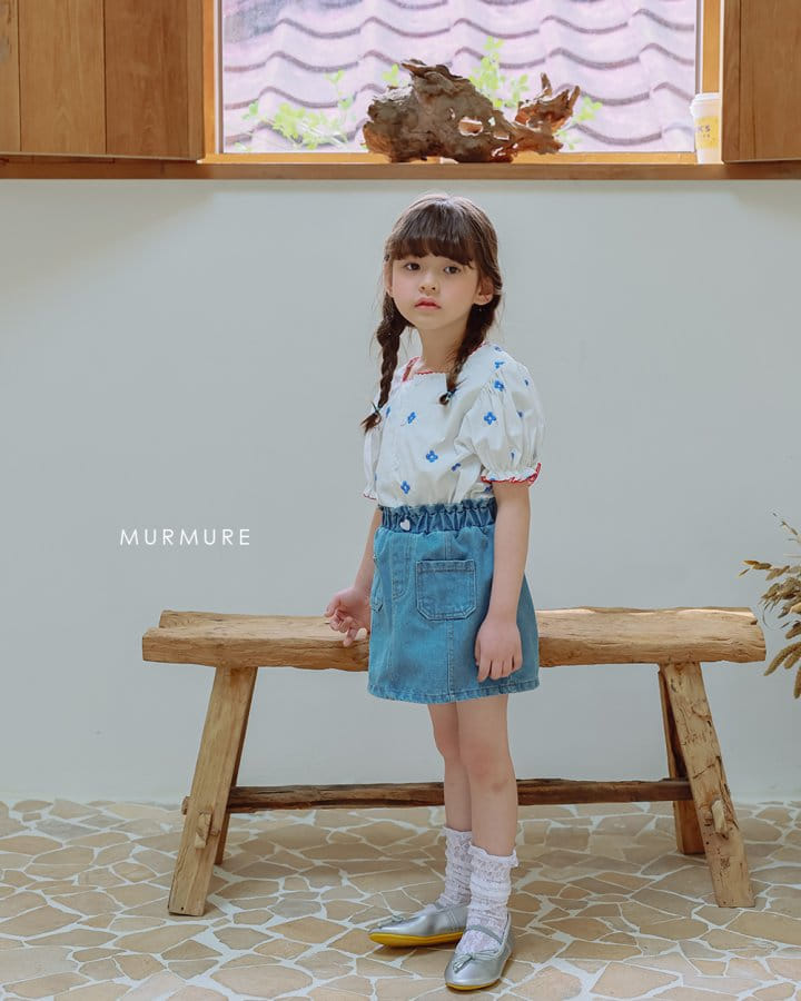 Murmure - Korean Children Fashion - #minifashionista - Flower Embroidery Blouse - 10