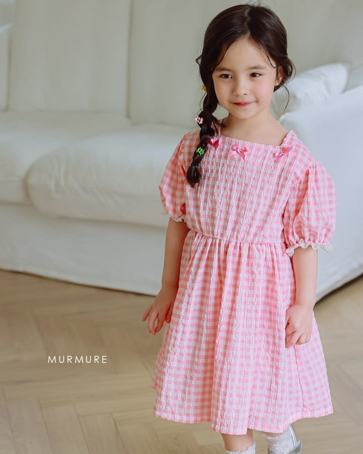 Murmure - Korean Children Fashion - #minifashionista - Check Ribbon One-Piece - 7