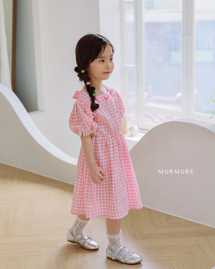 Murmure - Korean Children Fashion - #prettylittlegirls - Check Ribbon One-Piece - 8