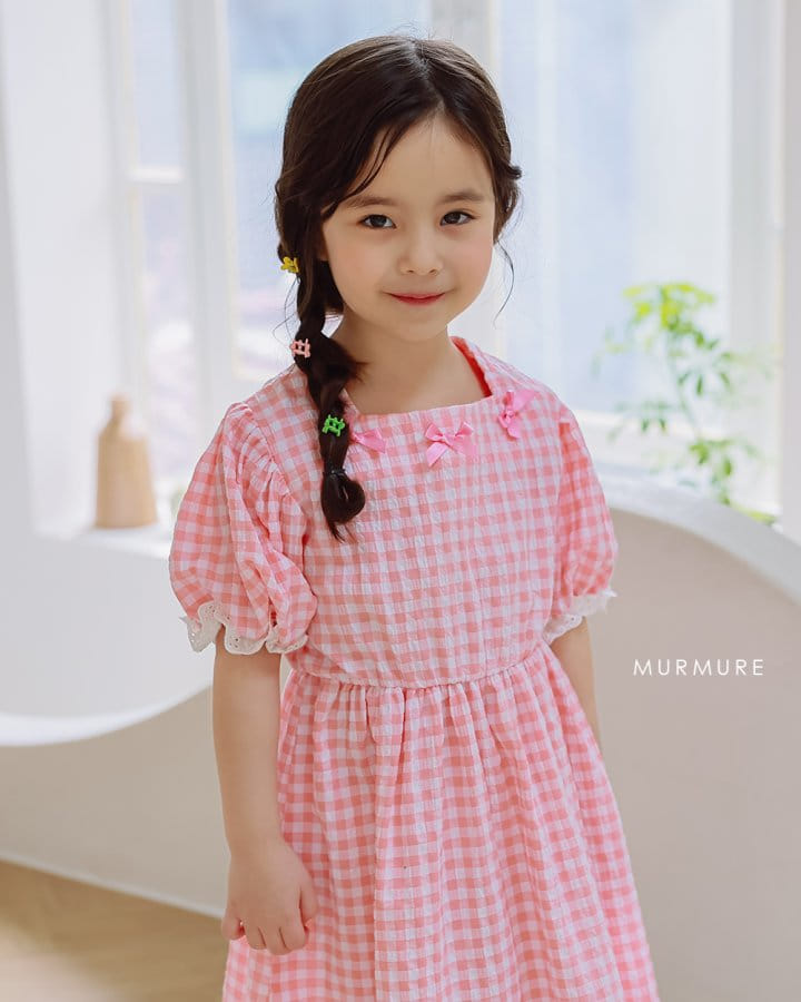 Murmure - Korean Children Fashion - #stylishchildhood - Check Ribbon One-Piece - 11