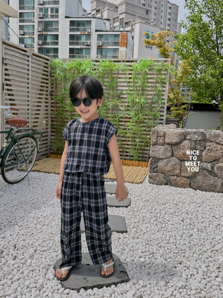 Nice To Meet You - Korean Children Fashion - #childofig - Check Shaved Ice Top Bottom Set - 5