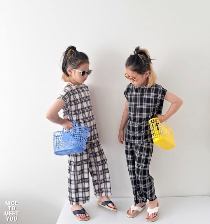 Nice To Meet You - Korean Children Fashion - #discoveringself - Check Shaved Ice Top Bottom Set - 8