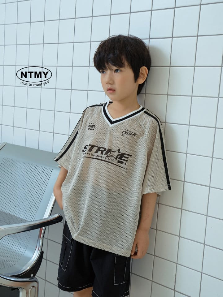 Nice To Meet You - Korean Children Fashion - #discoveringself - Mesh Club V Neck Tee - 6