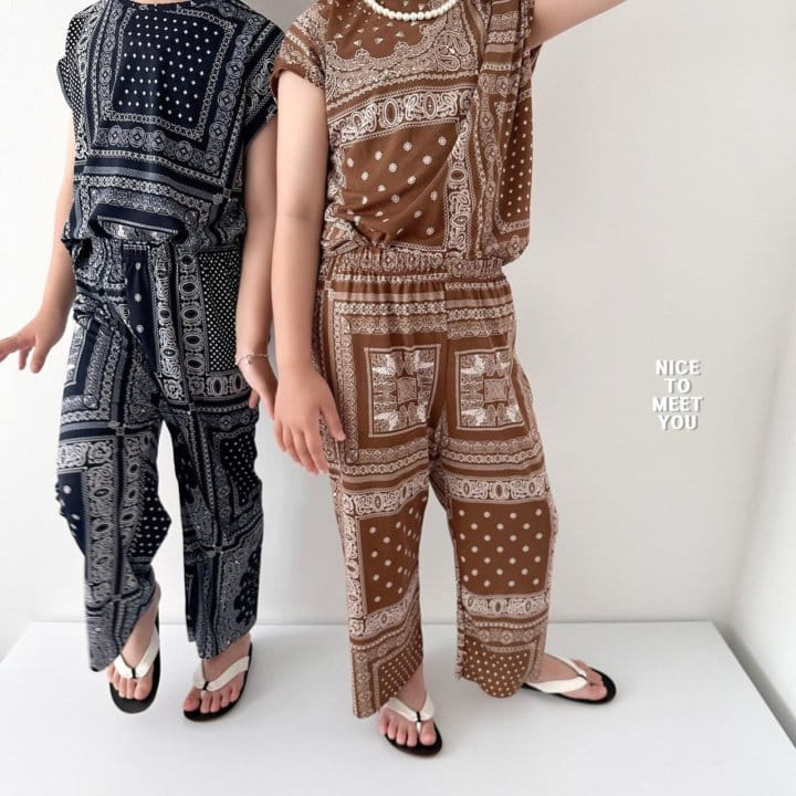 Nice To Meet You - Korean Children Fashion - #fashionkids - Paisley Shaved Ice Top Bottom Set - 8