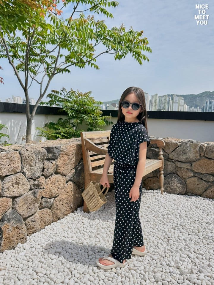 Nice To Meet You - Korean Children Fashion - #minifashionista - Dot Shaved Ice Top Bottom Set - 4