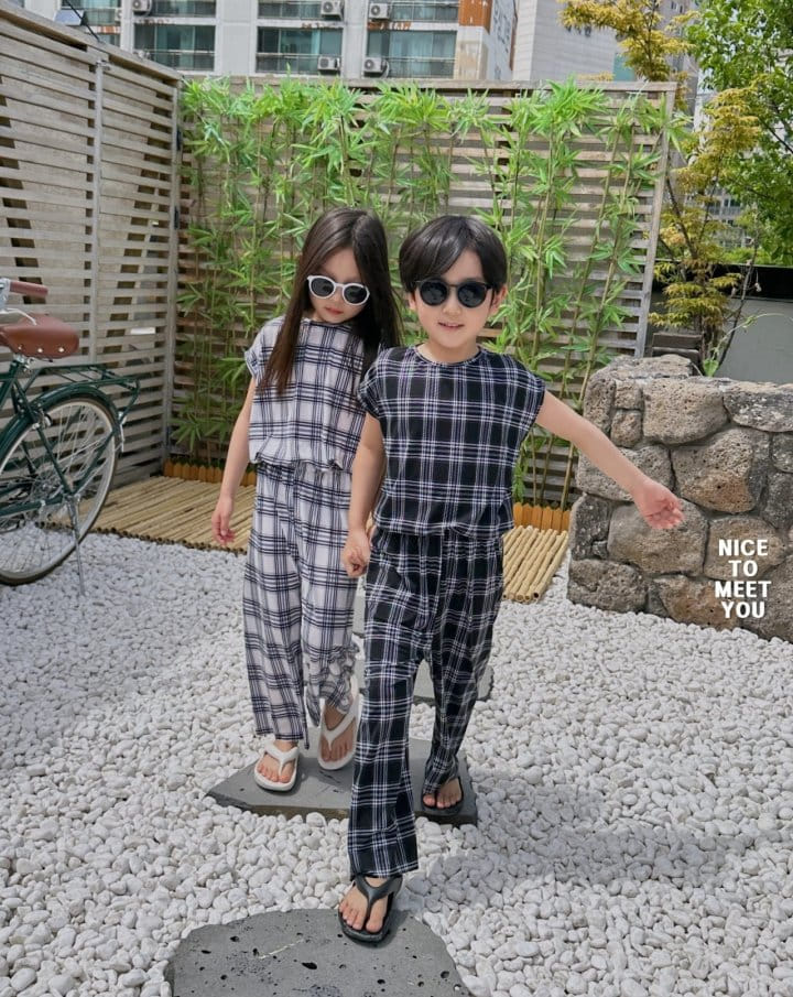 Nice To Meet You - Korean Children Fashion - #prettylittlegirls - Check Shaved Ice Top Bottom Set - 3