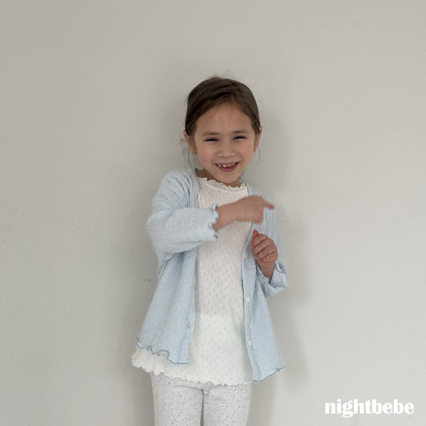 Night Bebe - Korean Children Fashion - #Kfashion4kids - Eyelet Ribbon Short Sleeve Tee - 6