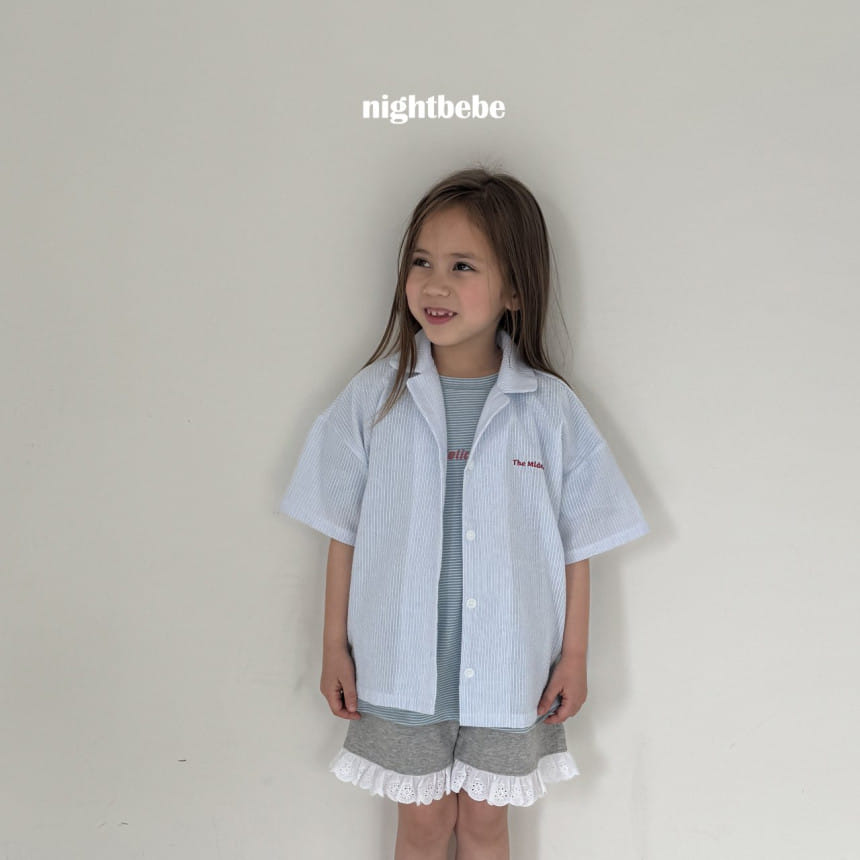 Night Bebe - Korean Children Fashion - #kidzfashiontrend - Midnight Short Sleeve Shirt - 4