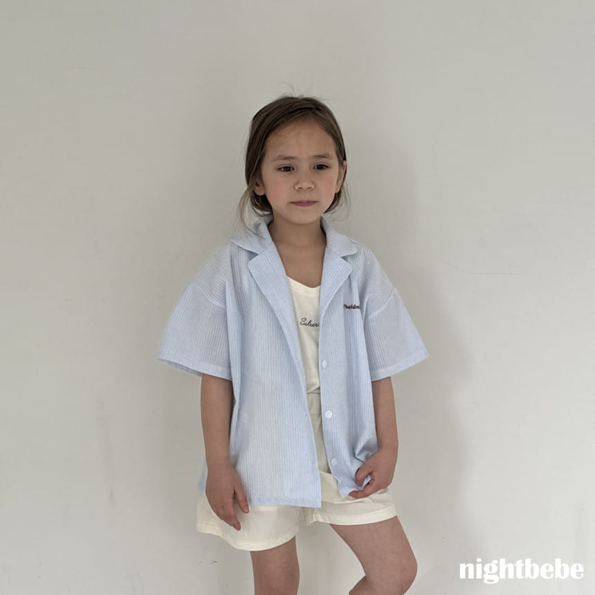 Night Bebe - Korean Children Fashion - #childofig - Midnight Short Sleeve Shirt - 9