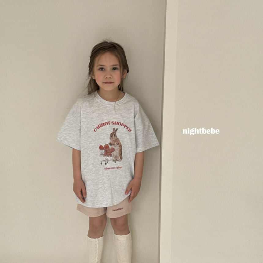 Night Bebe - Korean Children Fashion - #childofig - Rabbit Shrot Sleeve Tee With Mom - 9