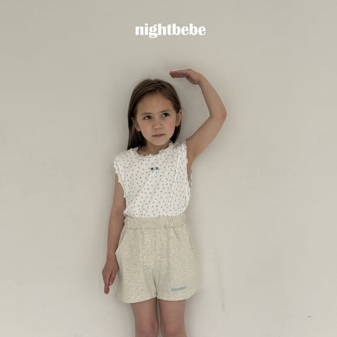 Night Bebe - Korean Children Fashion - #designkidswear - Rose Terry Sleeveless Tee