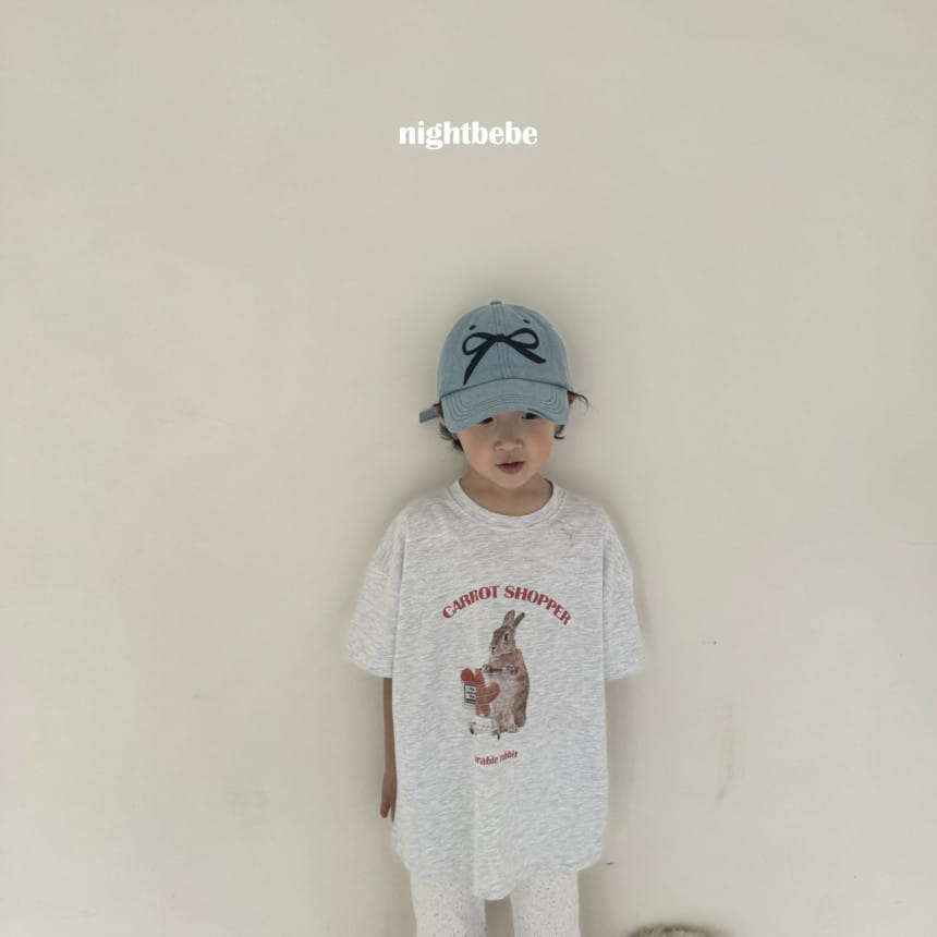 Night Bebe - Korean Children Fashion - #designkidswear - Rabbit Shrot Sleeve Tee With Mom - 11