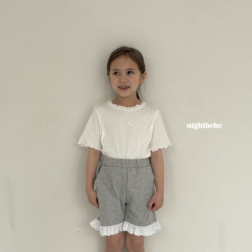 Night Bebe - Korean Children Fashion - #kidzfashiontrend - Lace Frill Shorts With Mom - 10