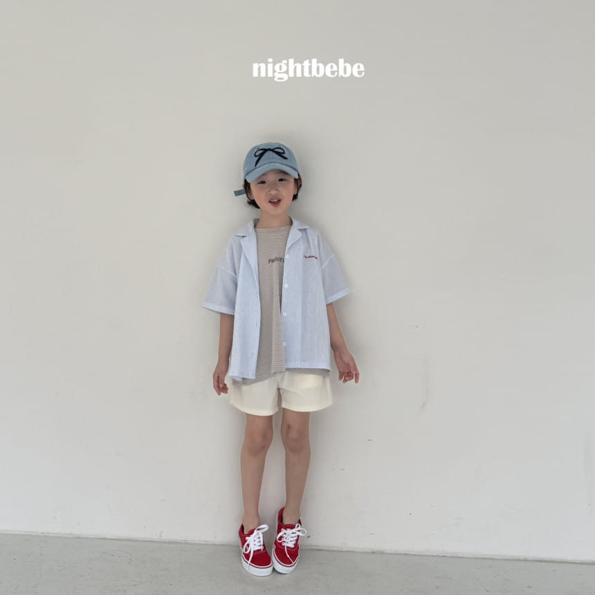 Night Bebe - Korean Children Fashion - #littlefashionista - Midnight Short Sleeve Shirt - 5