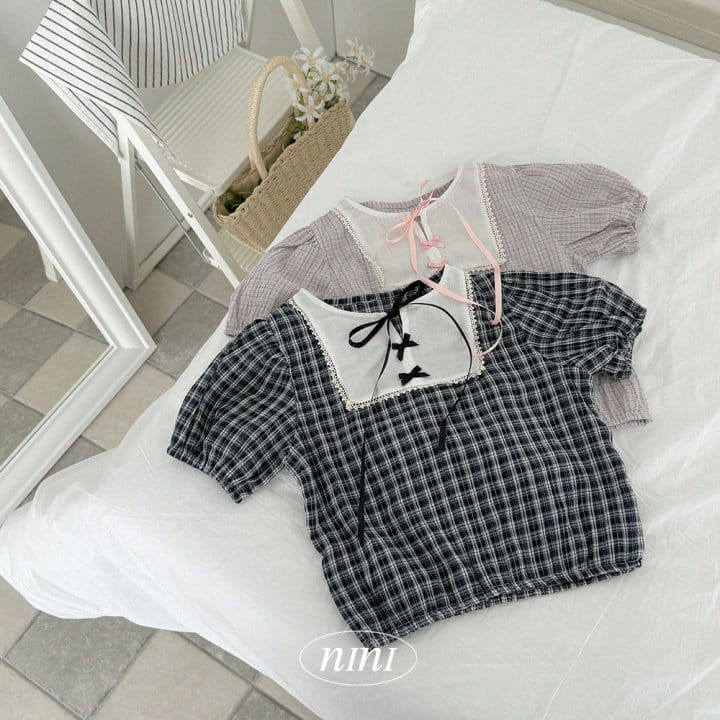 Ninibello - Korean Children Fashion - #prettylittlegirls - Rally Check Bon Blouse - 4