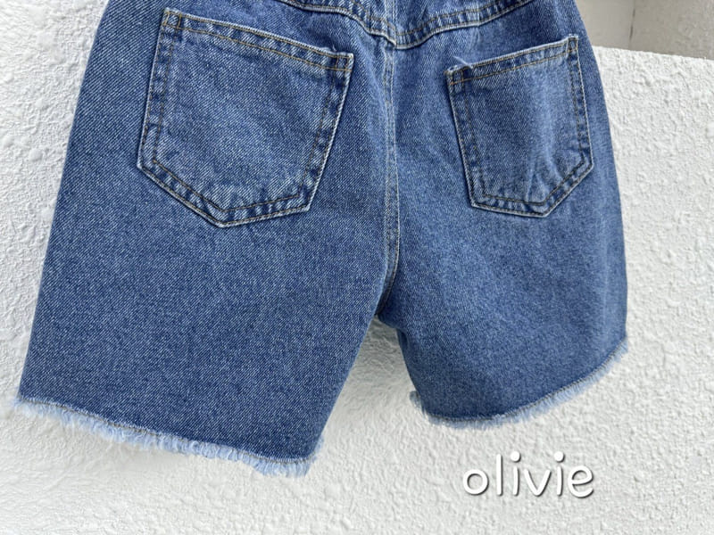 Olivie - Korean Children Fashion - #kidzfashiontrend - Cutting Denim Shorts - 4