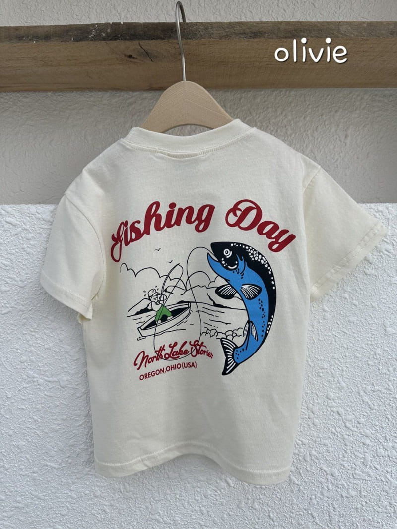 Olivie - Korean Children Fashion - #fashionkids - Fishing Day Tee - 7