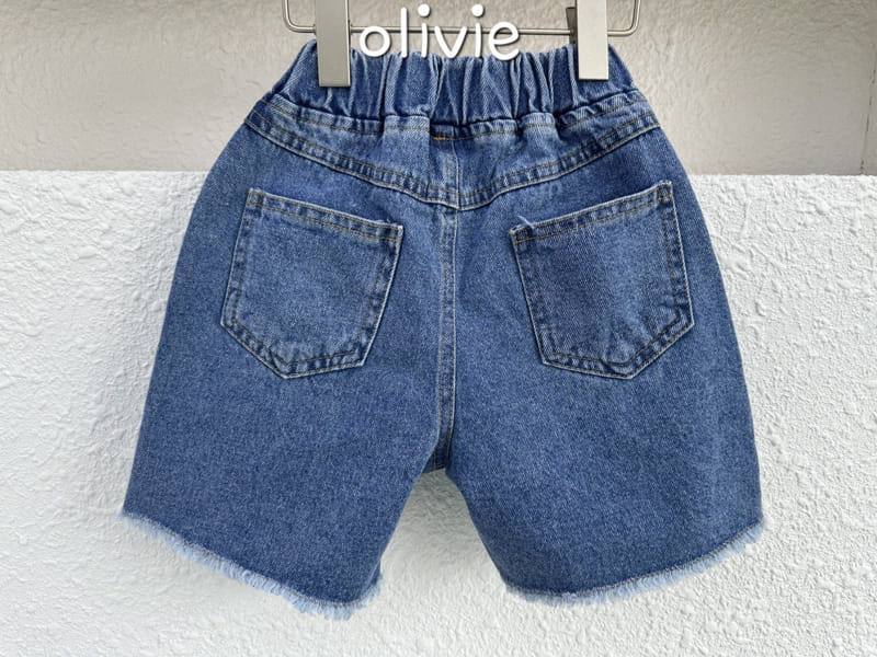 Olivie - Korean Children Fashion - #kidzfashiontrend - Cutting Denim Shorts - 3