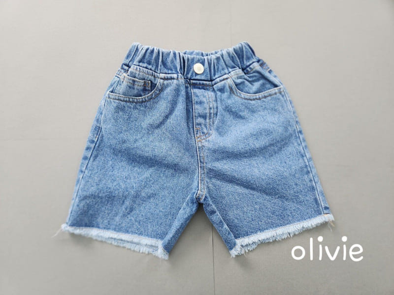 Olivie - Korean Children Fashion - #littlefashionista - Cutting Denim Shorts - 5