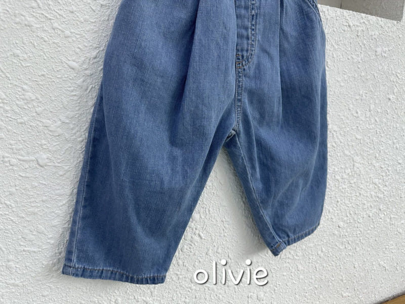 Olivie - Korean Children Fashion - #littlefashionista - Wrinkle Denim Cropped Shorts - 3