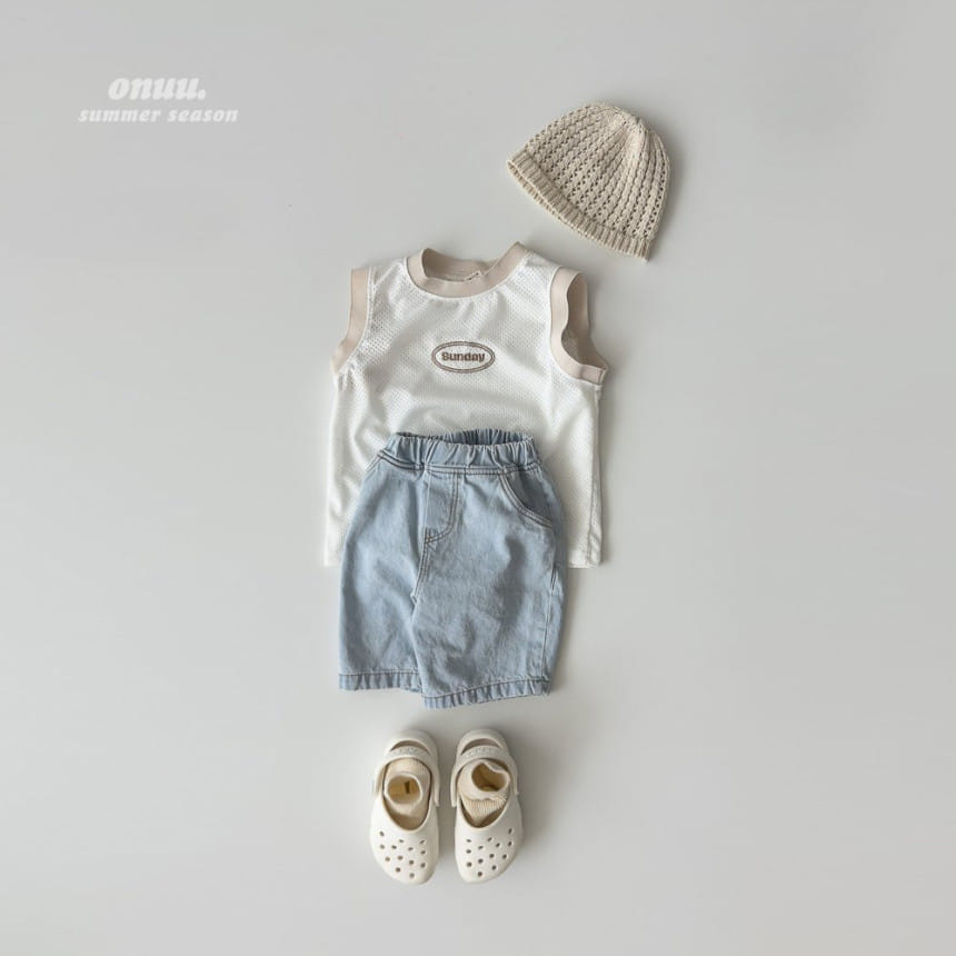 Onu - Korean Children Fashion - #minifashionista - Denim Capri Shorts - 2