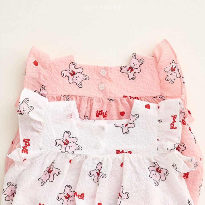 Oott Bebe - Korean Baby Fashion - #babyootd - Love Rabbit Frill Body Suit - 7