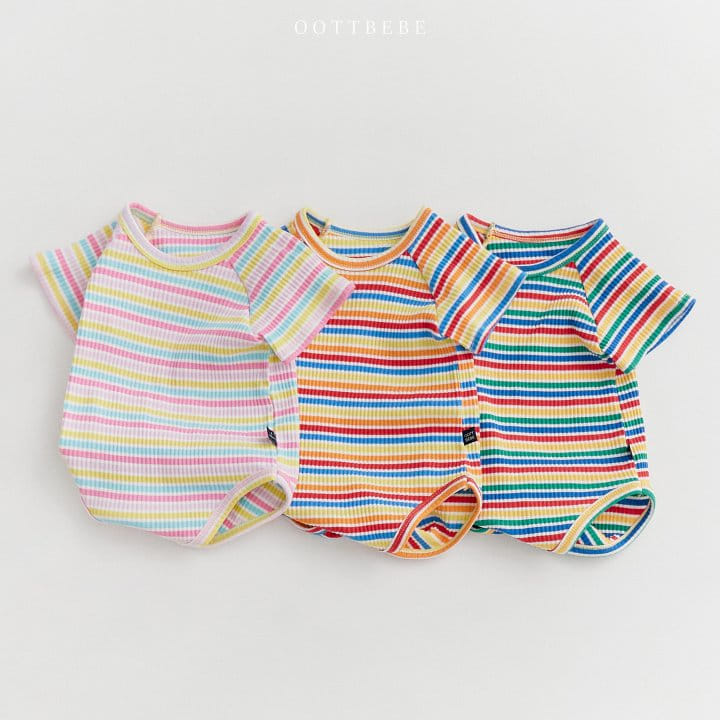 Oott Bebe - Korean Baby Fashion - #babyoutfit - Paprika Rib Body Suit