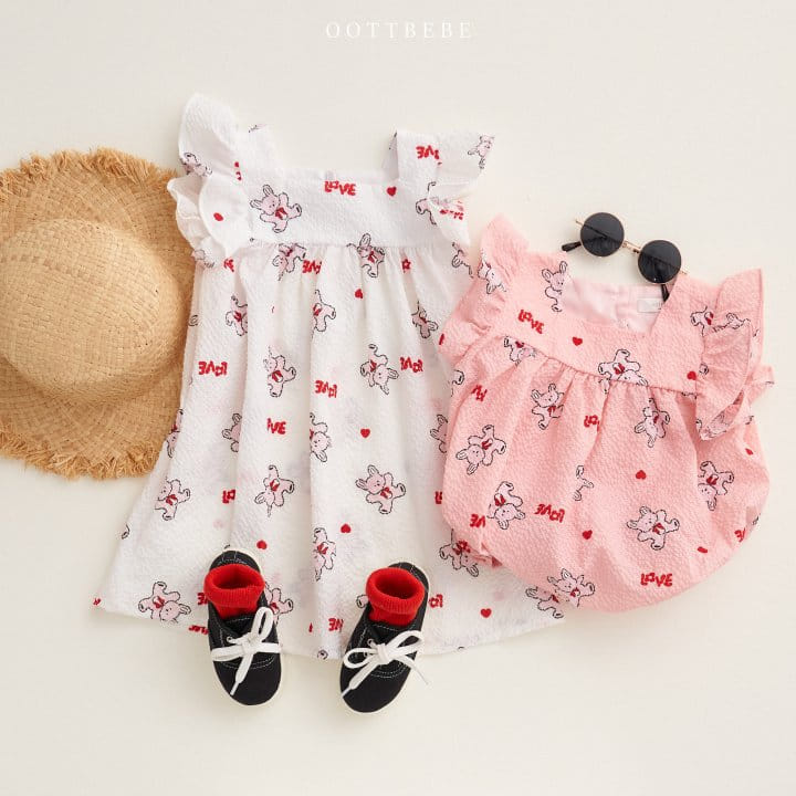 Oott Bebe - Korean Baby Fashion - #babywear - Love Rabbit Frill Body Suit - 10