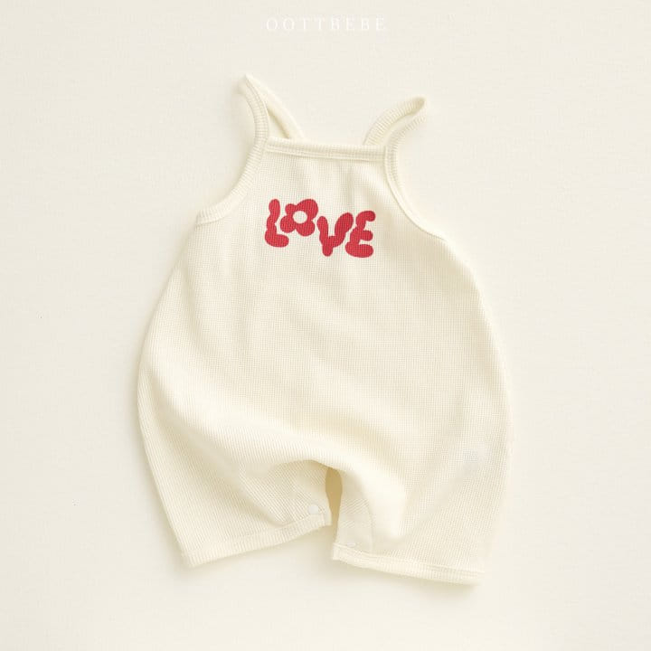 Oott Bebe - Korean Baby Fashion - #babywear - Love Waffle Body Suit - 2