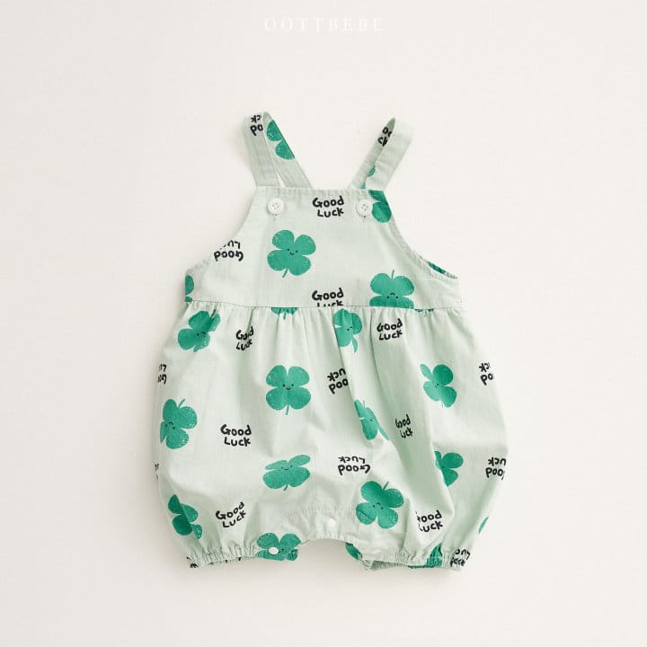 Oott Bebe - Korean Children Fashion - #Kfashion4kids - Clover Dungarees Body Suit (bebe) - 3