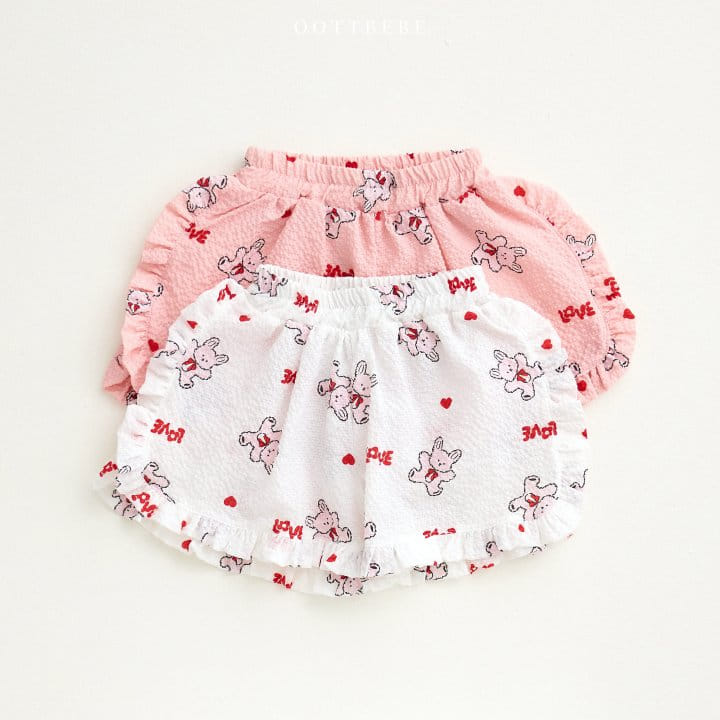 Oott Bebe - Korean Children Fashion - #Kfashion4kids - Love Rabbit Frill Shorts - 7