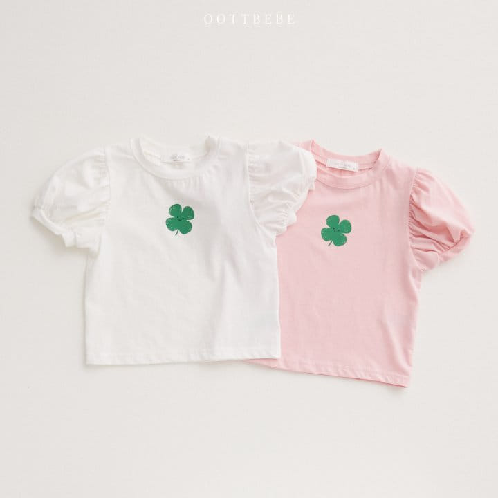 Oott Bebe - Korean Children Fashion - #designkidswear - Clover Puff Tee