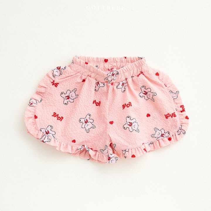 Oott Bebe - Korean Children Fashion - #fashionkids - Love Rabbit Frill Shorts - 3