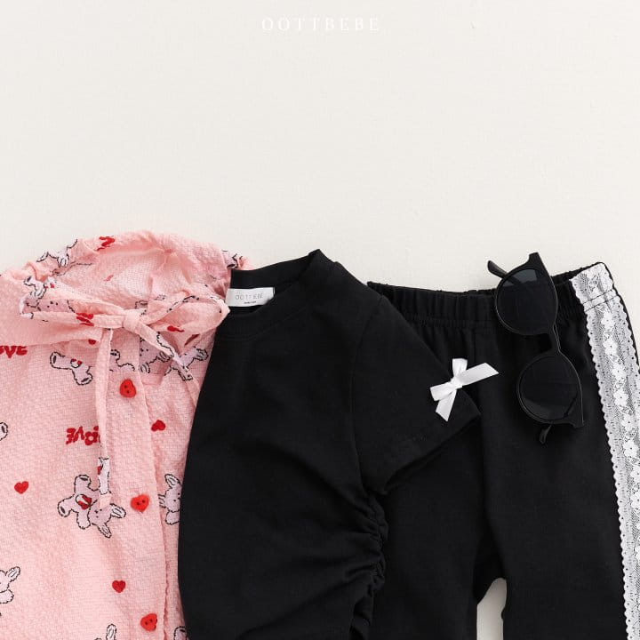 Oott Bebe - Korean Children Fashion - #kidsshorts - Ribbon Lace Top Bottom Set - 7