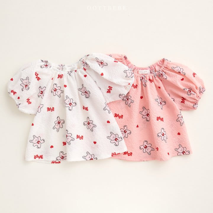 Oott Bebe - Korean Children Fashion - #kidsshorts - Love Rabbit Blouse