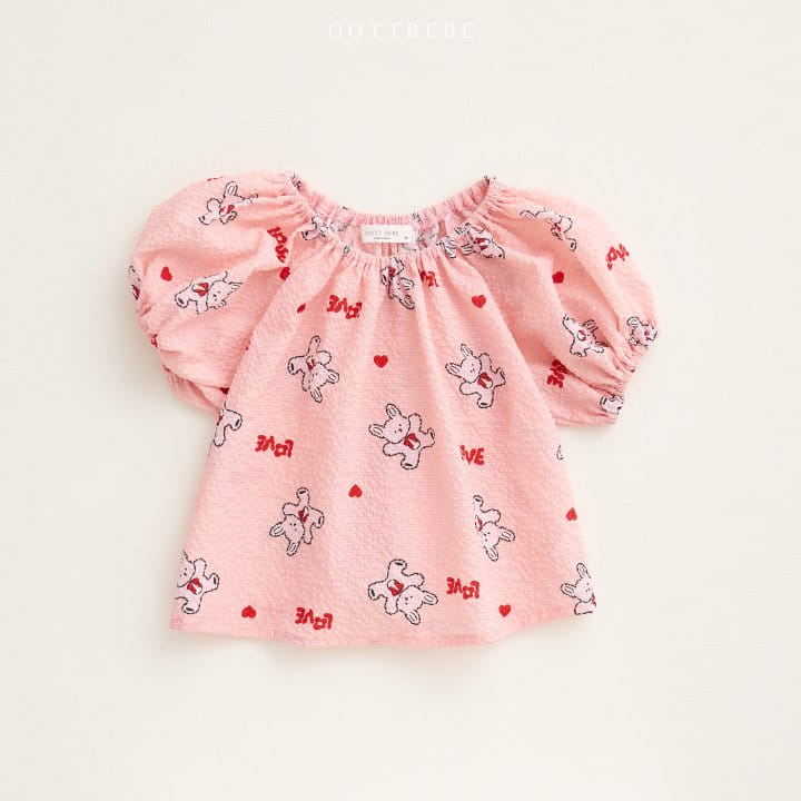 Oott Bebe - Korean Children Fashion - #kidzfashiontrend - Love Rabbit Blouse - 3