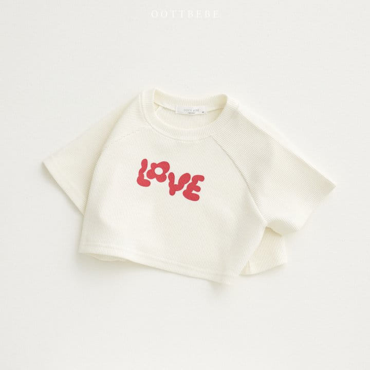 Oott Bebe - Korean Children Fashion - #littlefashionista - Love Waffle Raglan Tee - 2